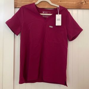 Dark Magenta Catarina One Pocket Scrub Top
